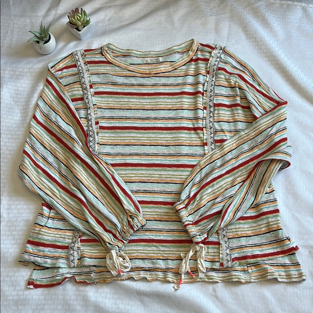 We The Free Striped Long Sleeve Top M